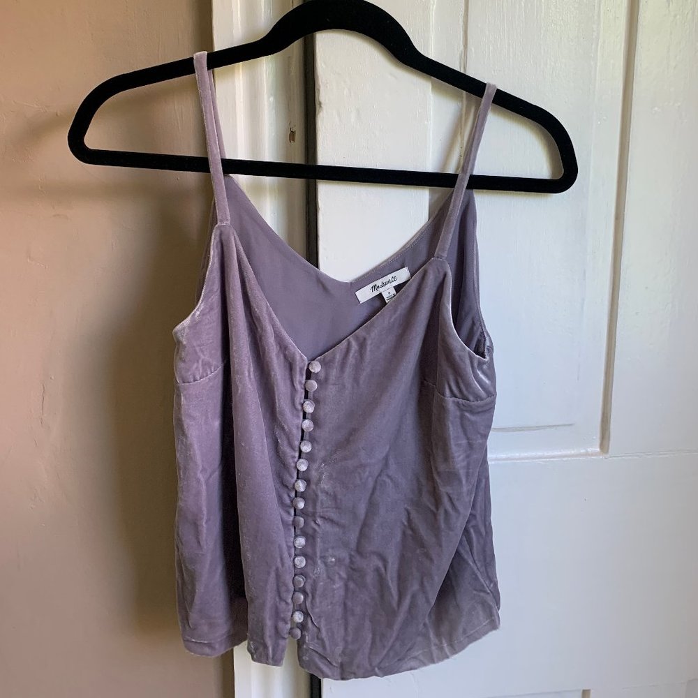 Madewell Purple Velvet Top